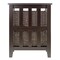 Espresso 3-Tier Accent Side Table with Open Shelf and 2 Storage Baskets for Bedroom or Living Room